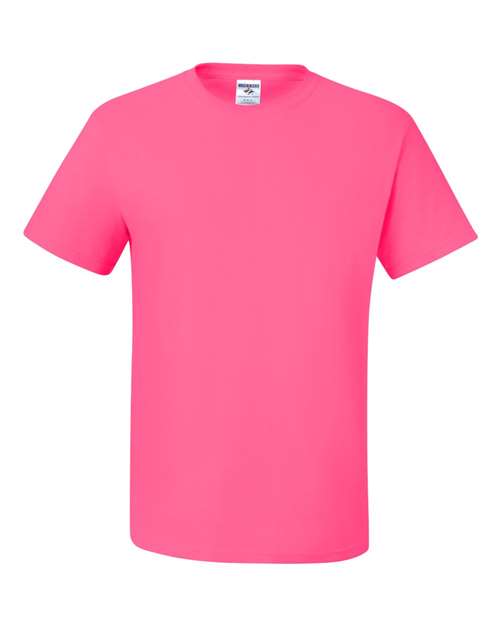JERZEES Unisex Dri-Power® 50/50 T-Shirt - Neon Pink Front