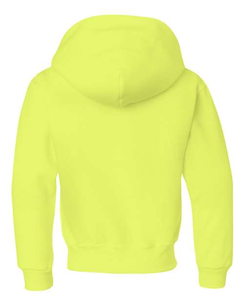 Youth NuBlend® Hooded Sweatshirt - Safety Green Back