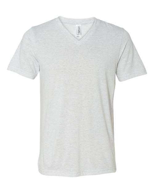 Unisex Triblend V-Neck Tee - White Fleck Triblend Front