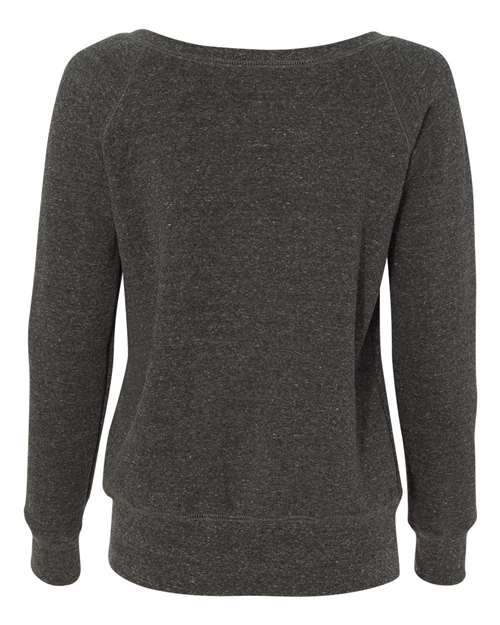 Women’s Sponge Fleece Wide Neck Sweatshirt - Charcoal Black Triblend Back