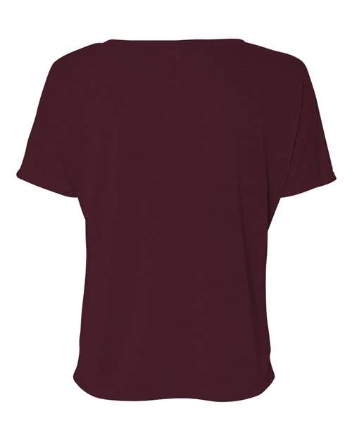 Women’s Slouchy V-Neck Tee - Maroon Back