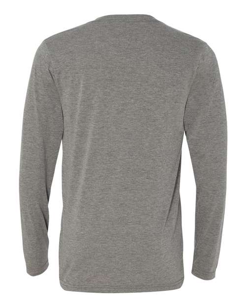 Unisex Long Sleeve V-Neck Tee - Grey Triblend Back