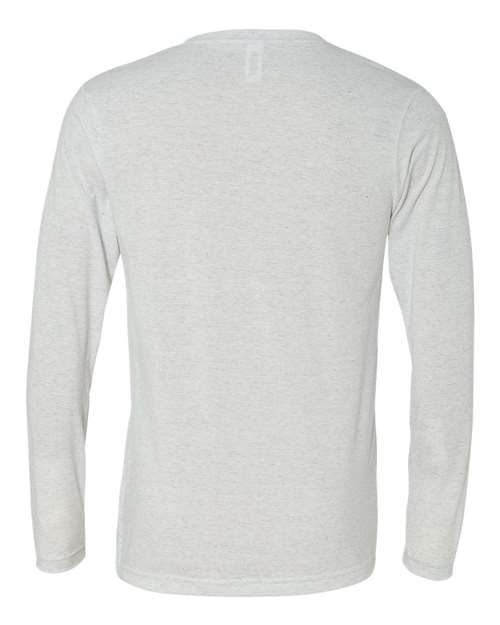 Unisex Long Sleeve V-Neck Tee - White Fleck Triblend Back