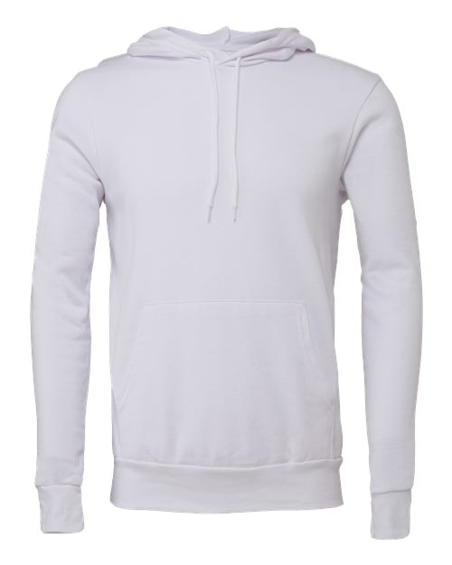 Unisex Sponge Fleece Hoodie Sweatshirt - White Front