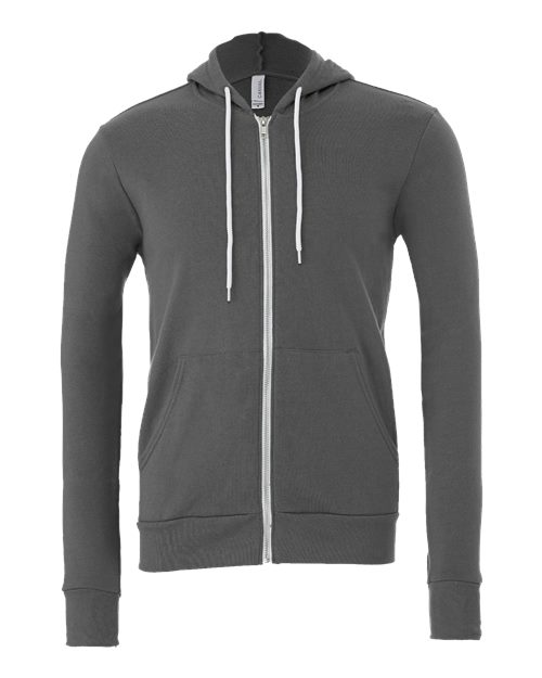 Unisex Sponge Fleece Full-Zip Hoodie Sweatshirt - Asphalt Front