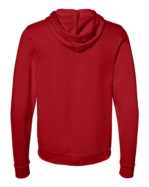 Unisex Sponge Fleece Full-Zip Hoodie Sweatshirt - Red Back