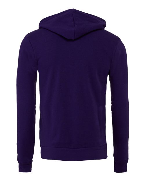 Unisex Sponge Fleece Full-Zip Hoodie Sweatshirt - Team Purple Back