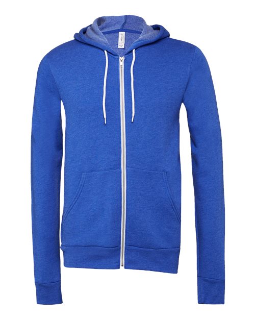 Unisex Sponge Fleece Full-Zip Hoodie Sweatshirt - True Royal Front