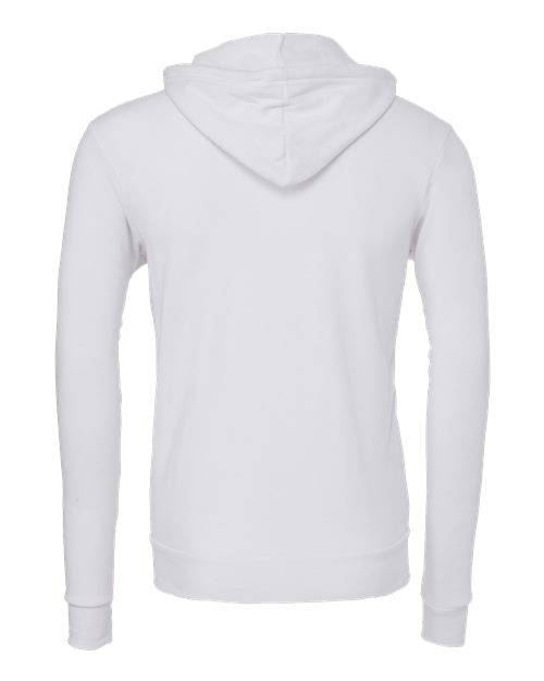 Unisex Sponge Fleece Full-Zip Hoodie Sweatshirt - White Back