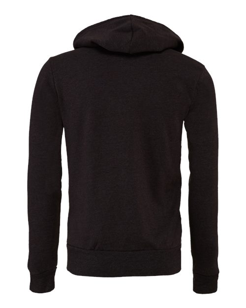 Unisex Sponge Fleece Full-Zip Hoodie Sweatshirt - Dark Grey Heather Back