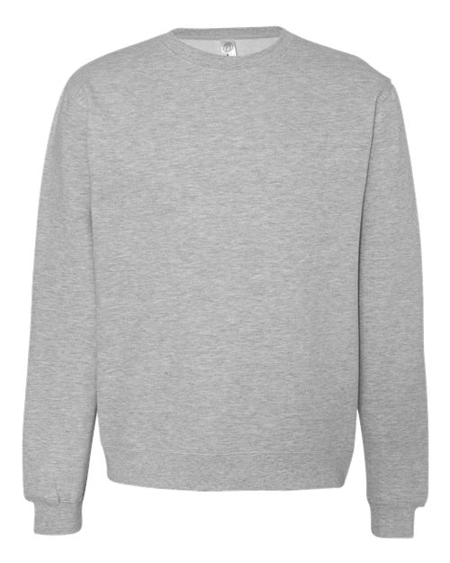 Independent Trading Co. Unisex 8.5 oz. Midweight Crewneck Sweatshirt - Grey Heather Front