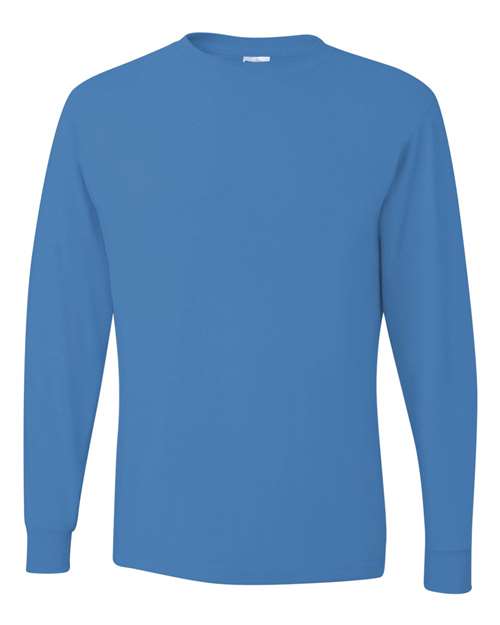 Unisex Dri-Power® Long Sleeve 50/50 T-Shirt - Columbia Blue Front