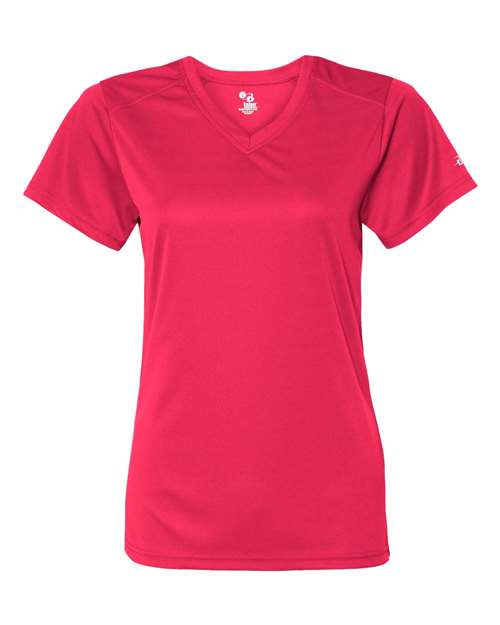 Women’s B-Core V-Neck T-Shirt - Hot Coral Front