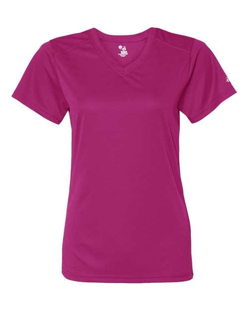 Women’s B-Core V-Neck T-Shirt - Hot Pink Front