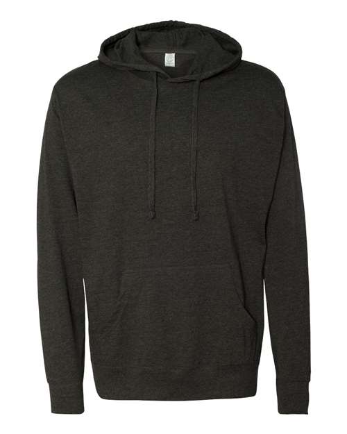 Unisex Lightweight Hooded Pullover T-Shirt - Charcoal Heather Front