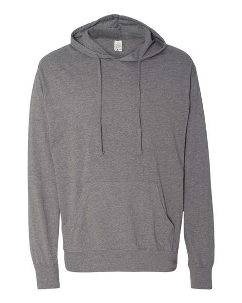 Unisex Lightweight Hooded Pullover T-Shirt - Gunmetal Heather Front