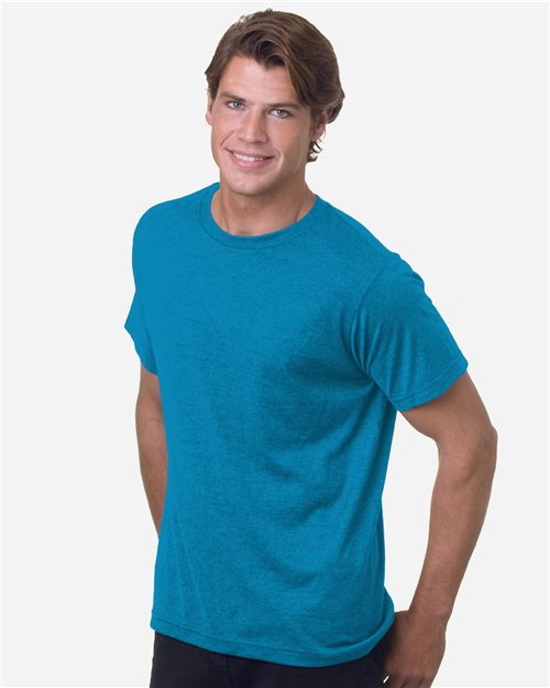 Unisex USA-Made 50/50 Fine Jersey T-Shirt - Heather Mocha Front