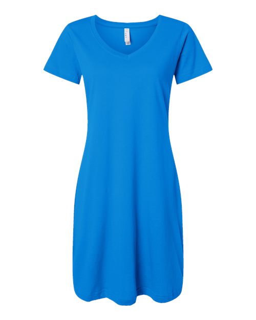 Women's Fine Jersey V-Neck Coverup - Cobalt Front