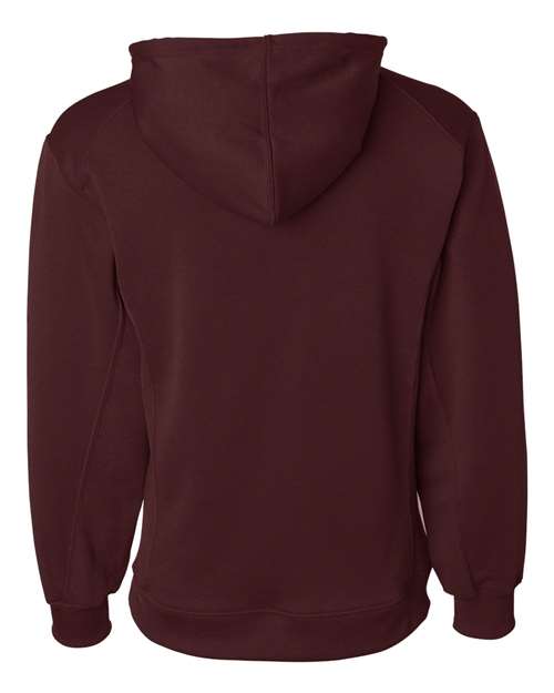 Men's Performance Fleece Hooded Sweatshirt - Maroon Back