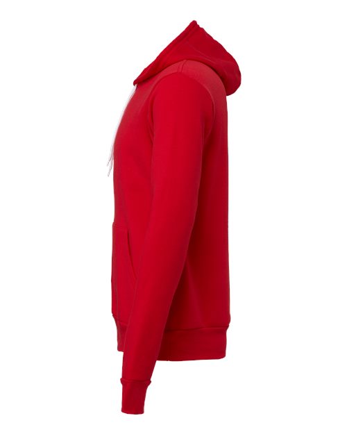 Unisex Sponge Fleece Hoodie Sweatshirt - Red Back