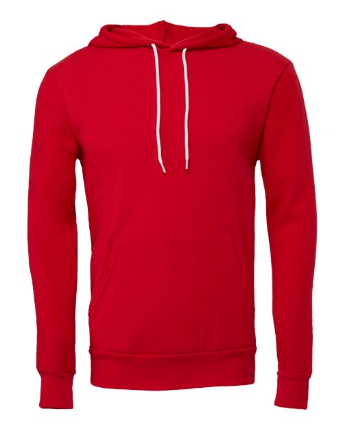 Unisex Sponge Fleece Hoodie Sweatshirt - Red Front