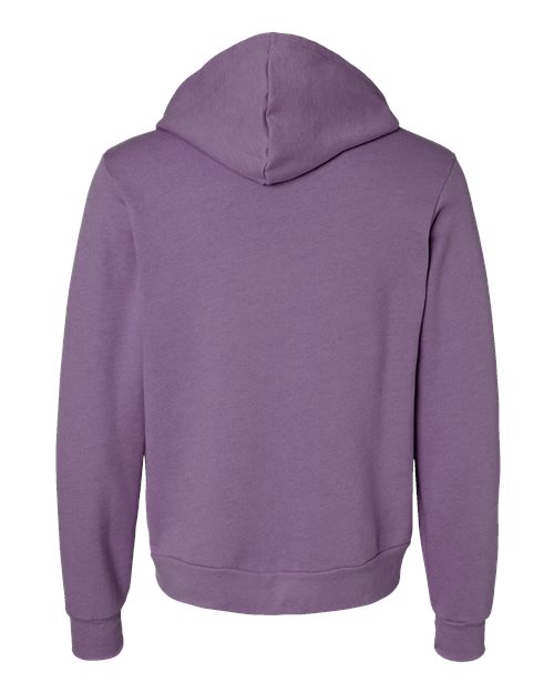 Unisex Sponge Fleece Full-Zip Hoodie Sweatshirt - Heather Team Purple Back