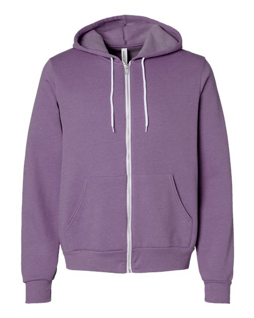 Unisex Sponge Fleece Full-Zip Hoodie Sweatshirt - Heather Team Purple Front