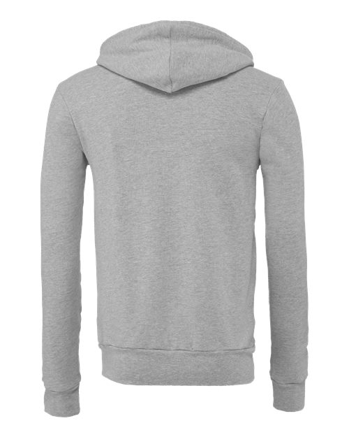 Unisex Sponge Fleece Full-Zip Hoodie Sweatshirt - Athletic Heather Back