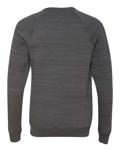Unisex Sponge Fleece Raglan Crewneck Sweatshirt - Dark Grey Marble Back