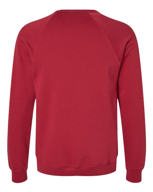 Unisex Sponge Fleece Raglan Crewneck Sweatshirt - Cardinal Back