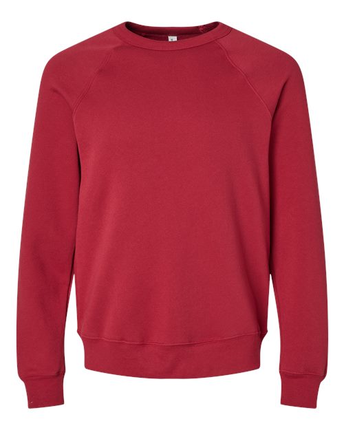 Unisex Sponge Fleece Raglan Crewneck Sweatshirt - Cardinal Front