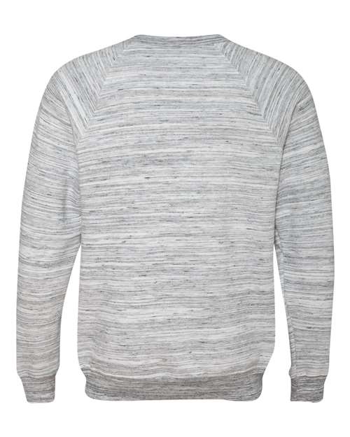 Unisex Sponge Fleece Raglan Crewneck Sweatshirt - Light Grey Marble Back