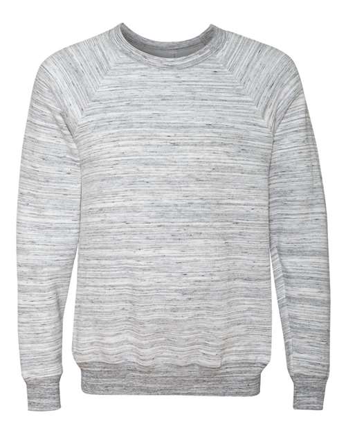Unisex Sponge Fleece Raglan Crewneck Sweatshirt - Light Grey Marble Front
