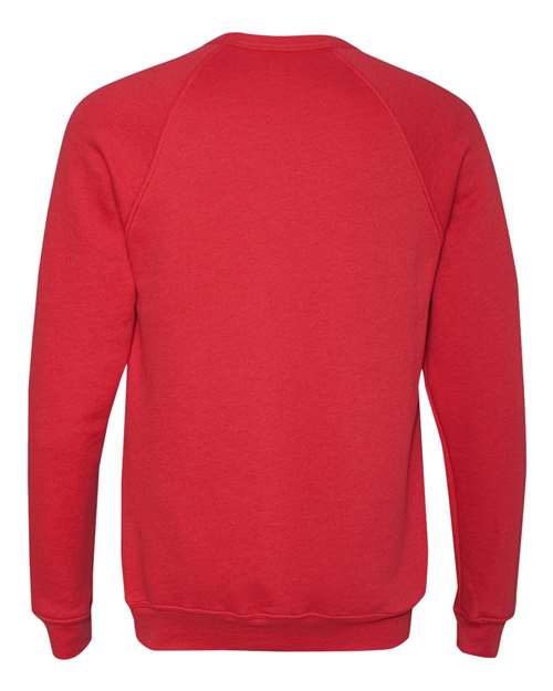 Unisex Sponge Fleece Raglan Crewneck Sweatshirt - Red Back