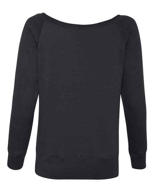 Women’s Sponge Fleece Wide Neck Sweatshirt - Black Back