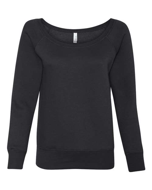 Women’s Sponge Fleece Wide Neck Sweatshirt - Black Front