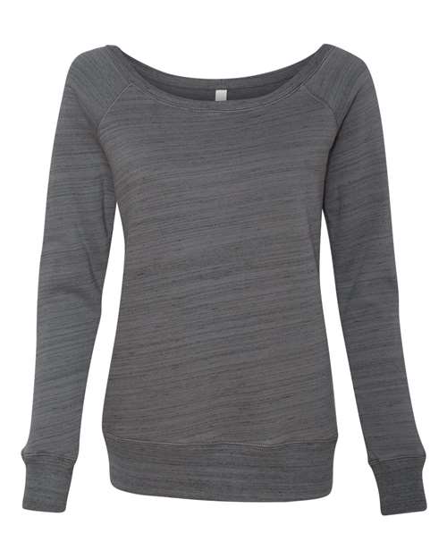 Women’s Sponge Fleece Wide Neck Sweatshirt - Dark Grey Marble Front