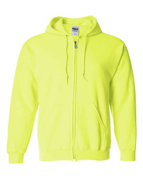 Gildan Unisex Heavy Blend™ Full-Zip Hooded Sweatshirt - Safety Green Front