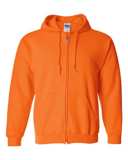 Gildan Unisex Heavy Blend™ Full-Zip Hooded Sweatshirt - Safety Orange Front
