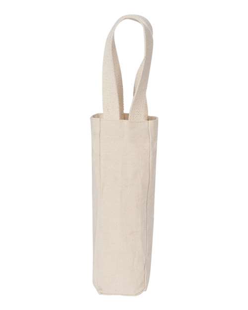 Single Bottle Wine Tote - Natural Front