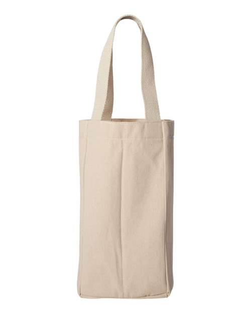Double Bottle Wine Tote - Natural Back