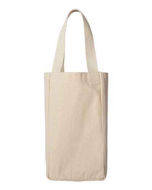 Double Bottle Wine Tote - Natural Front