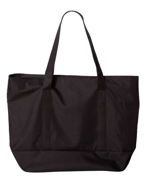 Bay View Giant Zippered Tote - Black/ Black Back