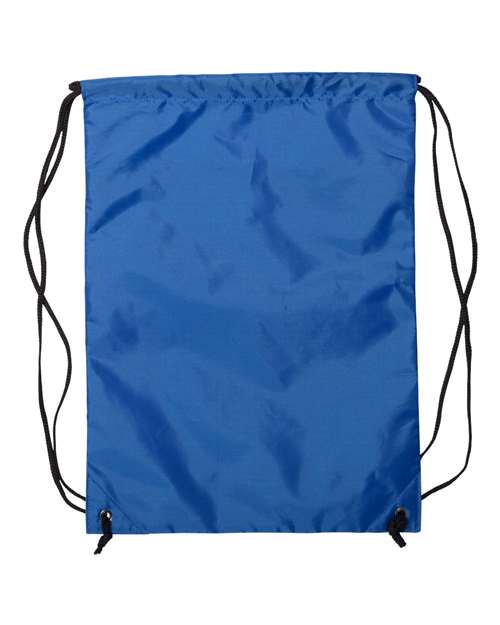 Zippered Drawstring Backpack - Royal Back