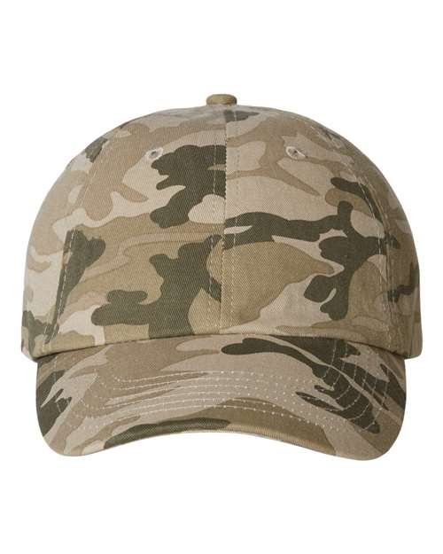 Bio-Washed Classic Dad Hat - Tan Camo Front