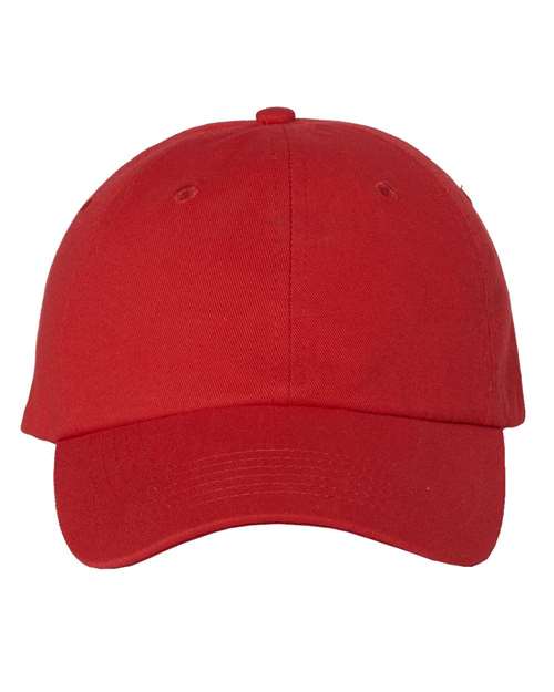Bio-Washed Chino Twill Cap - Red Front
