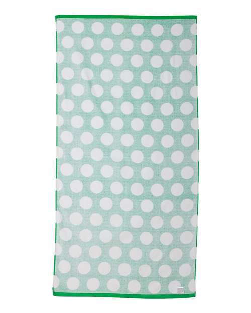 Polka Dot Velour Beach Towel - Kelly Back