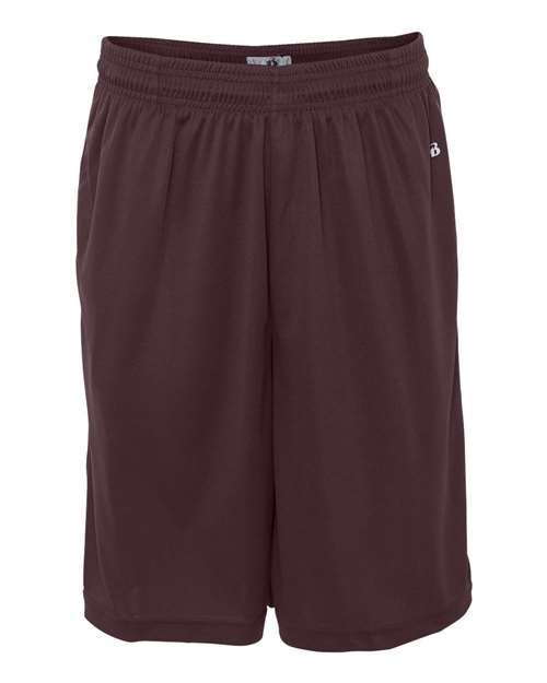 Men's B-Core 10" Shorts with Pockets - Maroon Front