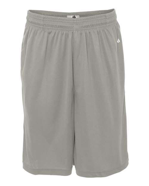Men's B-Core 10" Shorts with Pockets - Silver Front