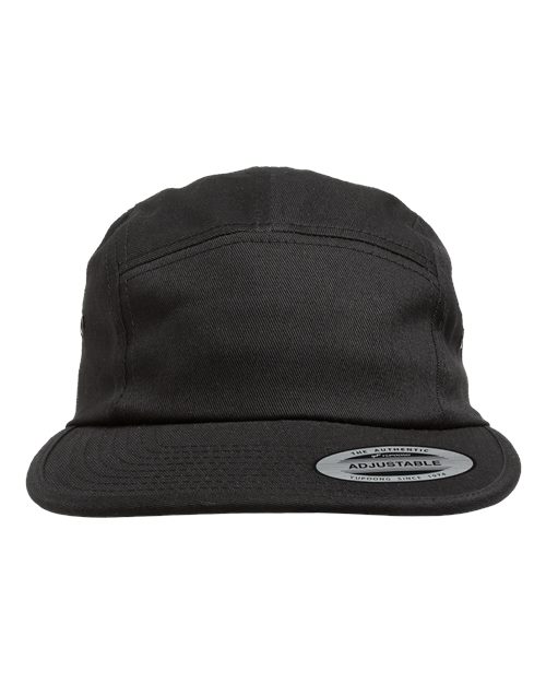 Classic Jockey Flat Bill Cap - Black Front